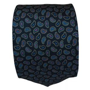 DAKS Navy Paisley Silk Tie USA 56"/ 3.2" EC